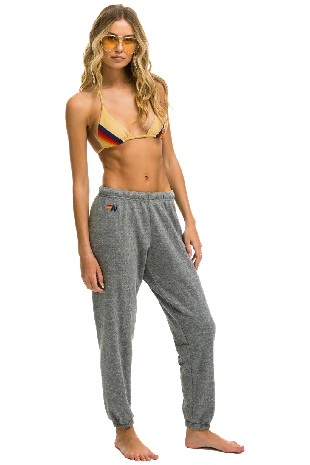 5 Stripe Women's Sweatpants Charcoal Grey