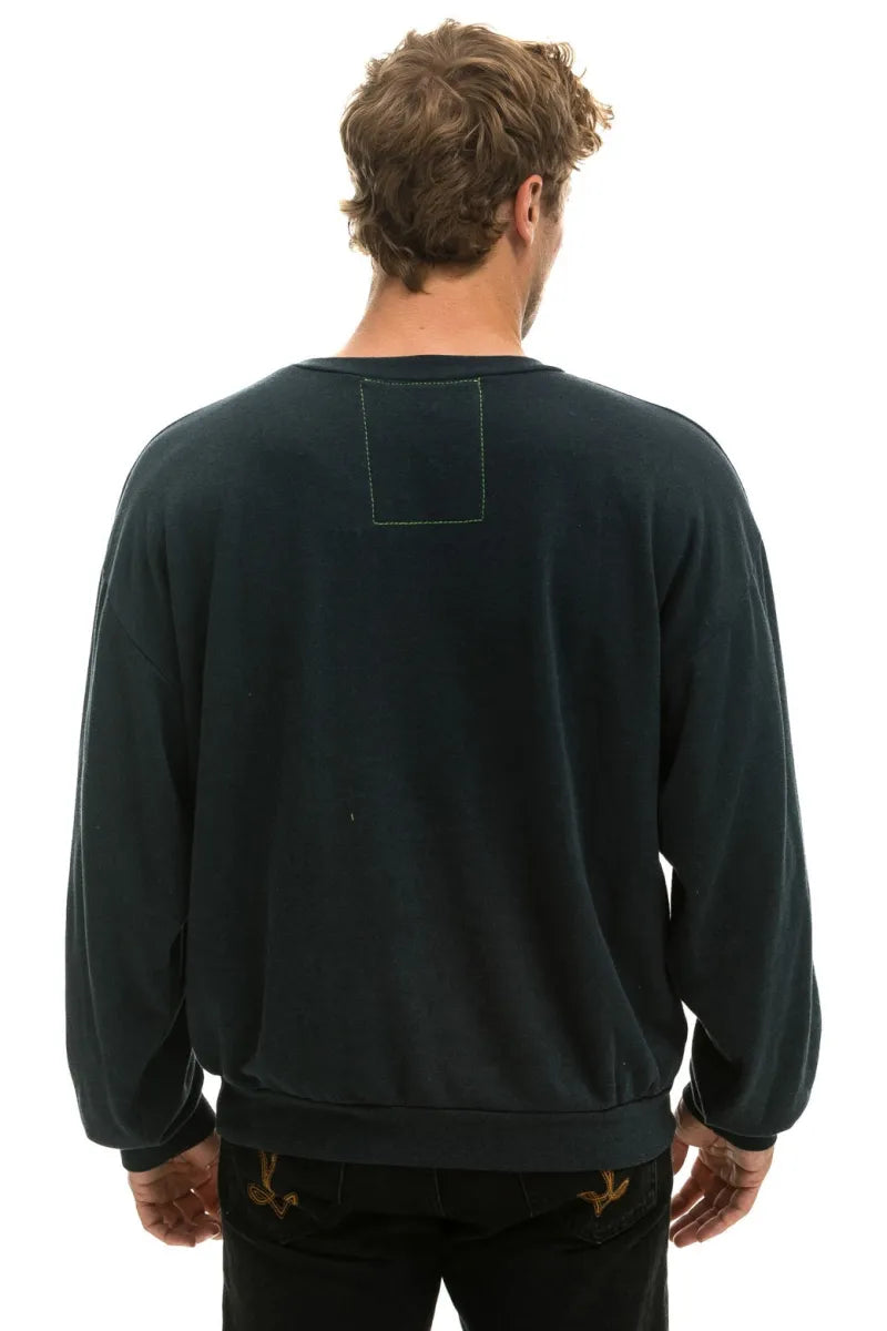 5 Stripe Crew Sweatshirt Relaxed Charcoal Grey