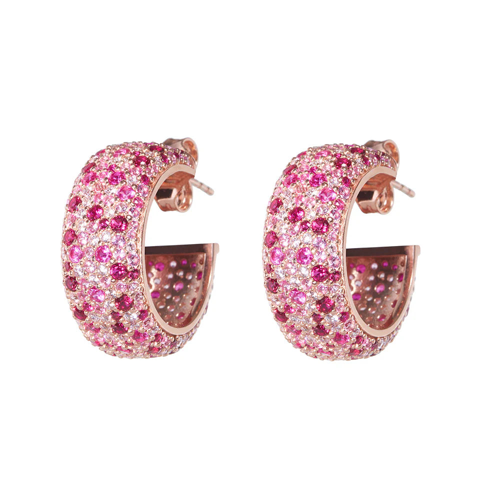 Audrey Hoop Pink Ombre Crystals