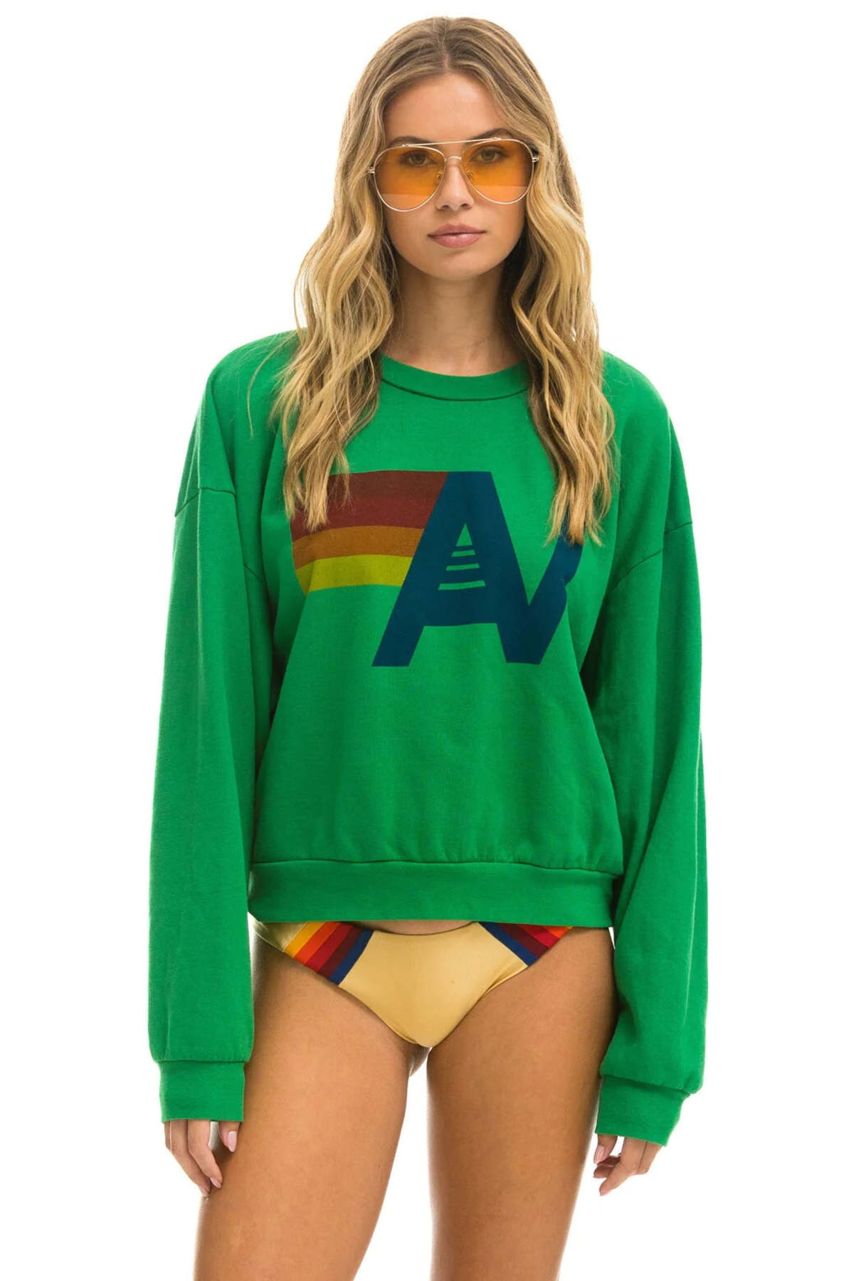 Logo Crew Sweatshirt Relaxed Kelly Green