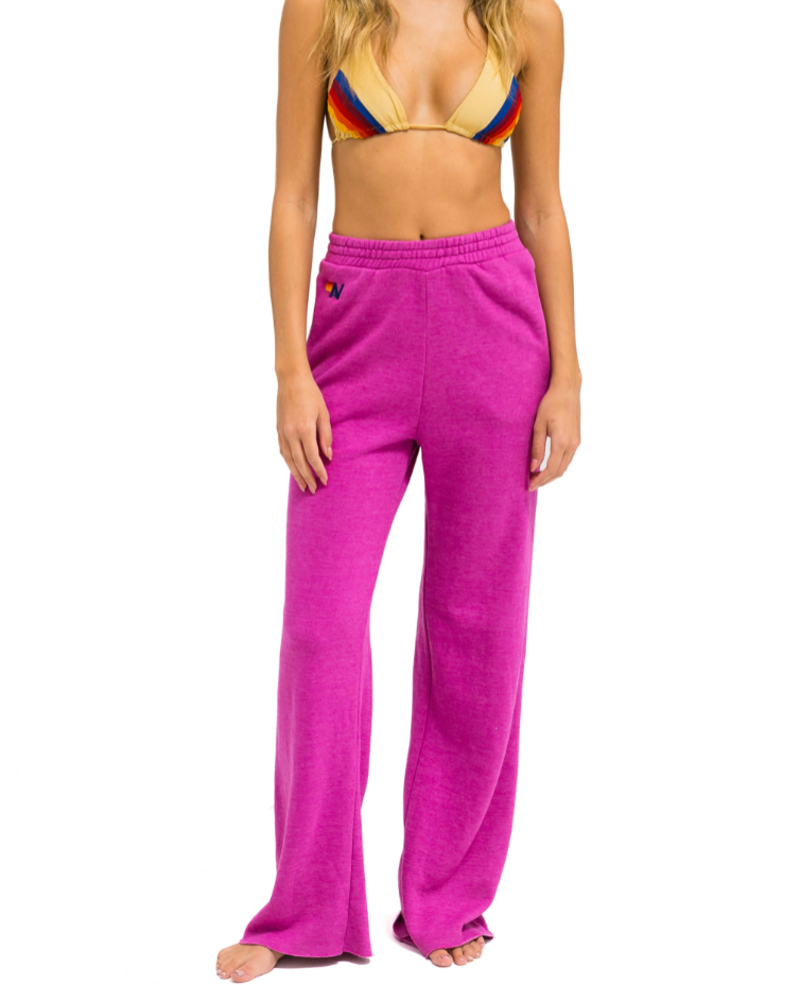 Aviator Nation Wide Leg Women's Pocket Sweatpants-Magenta