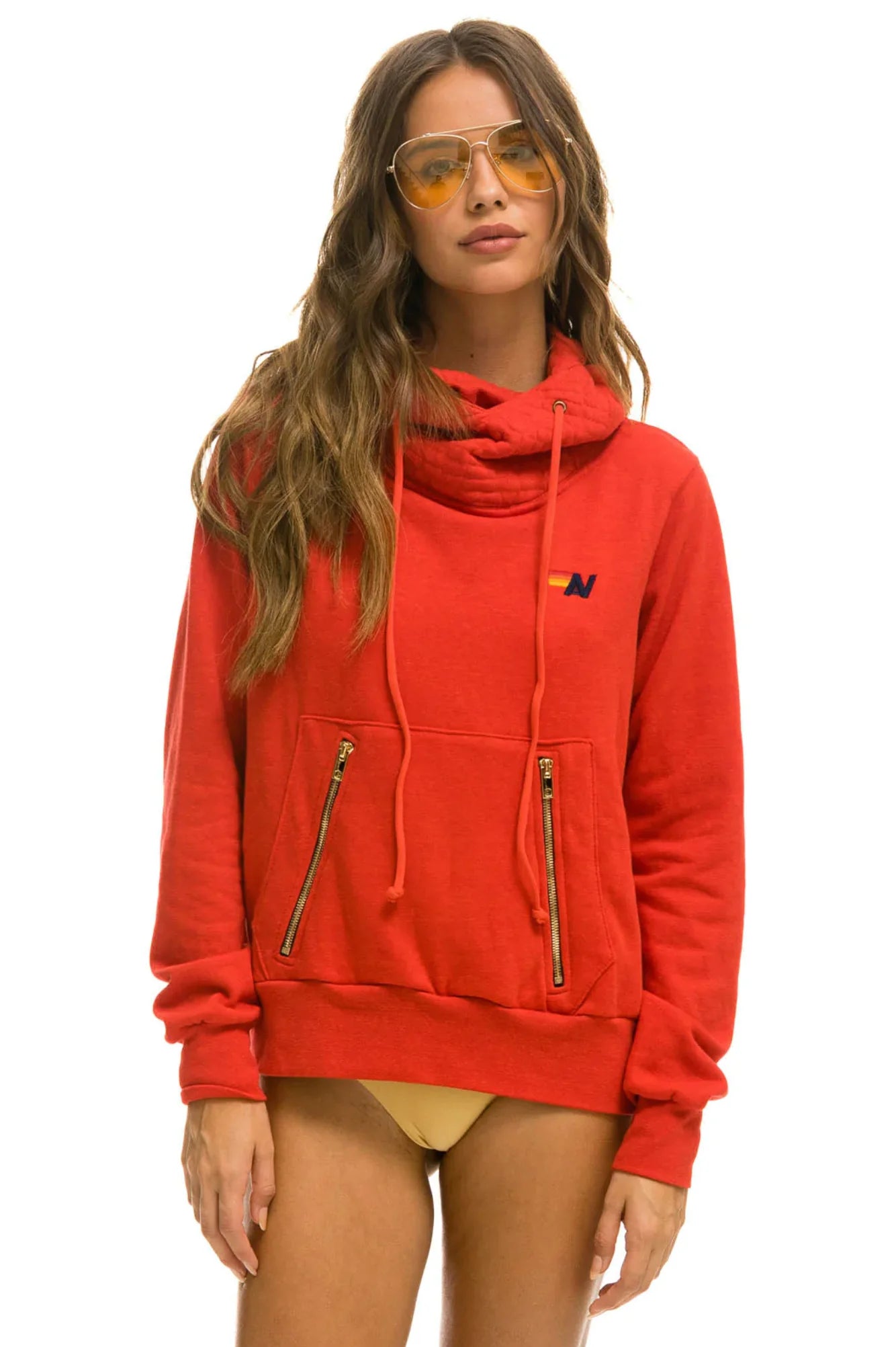 Aviator Nation Ninja Pullover Hoodie Red