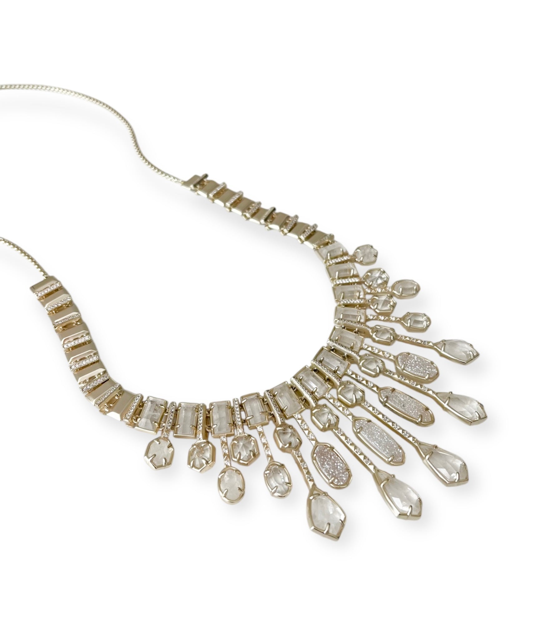 Bette Statement Necklace in Gold Iridescent Drusy