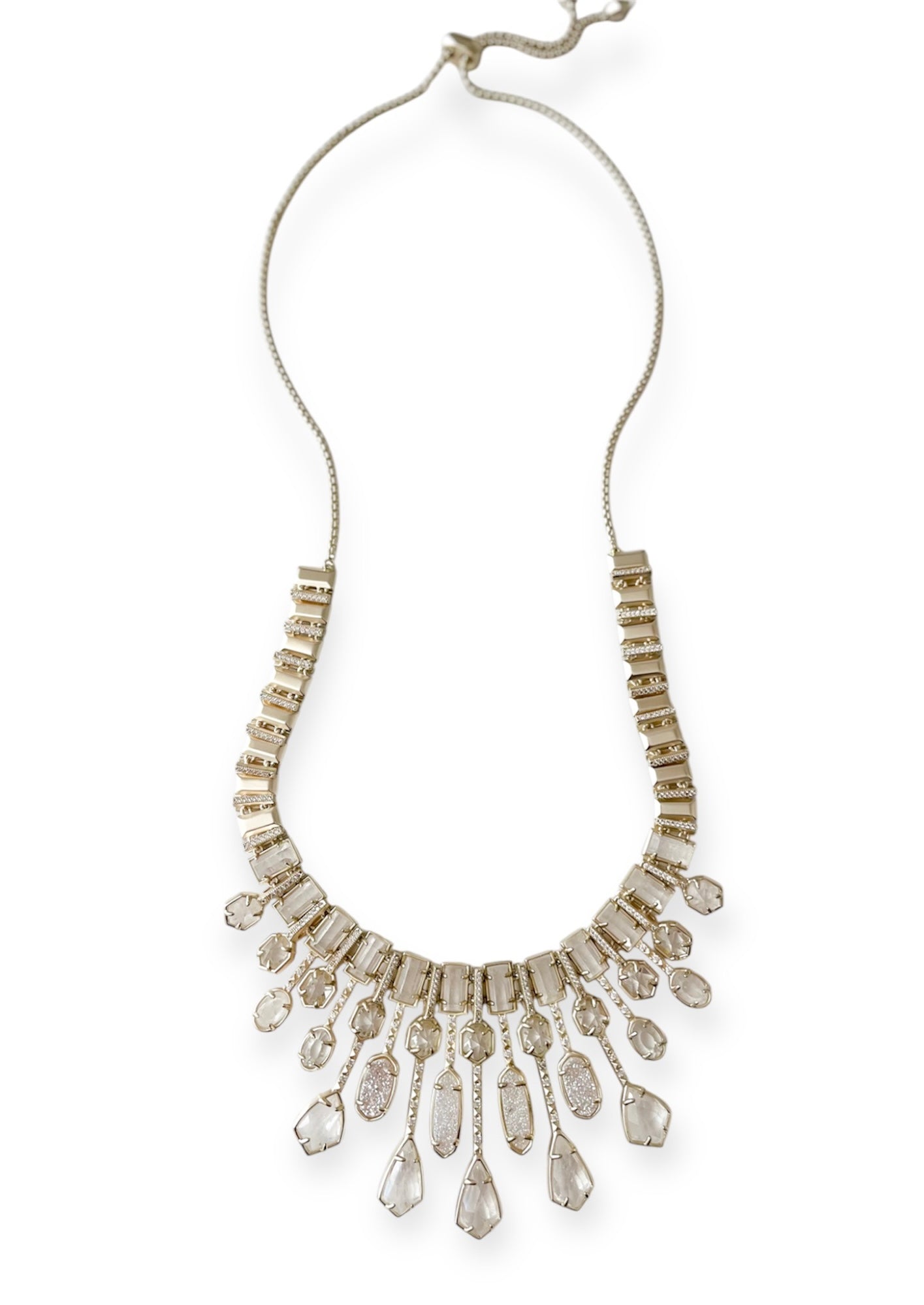 Bette Statement Necklace in Gold Iridescent Drusy