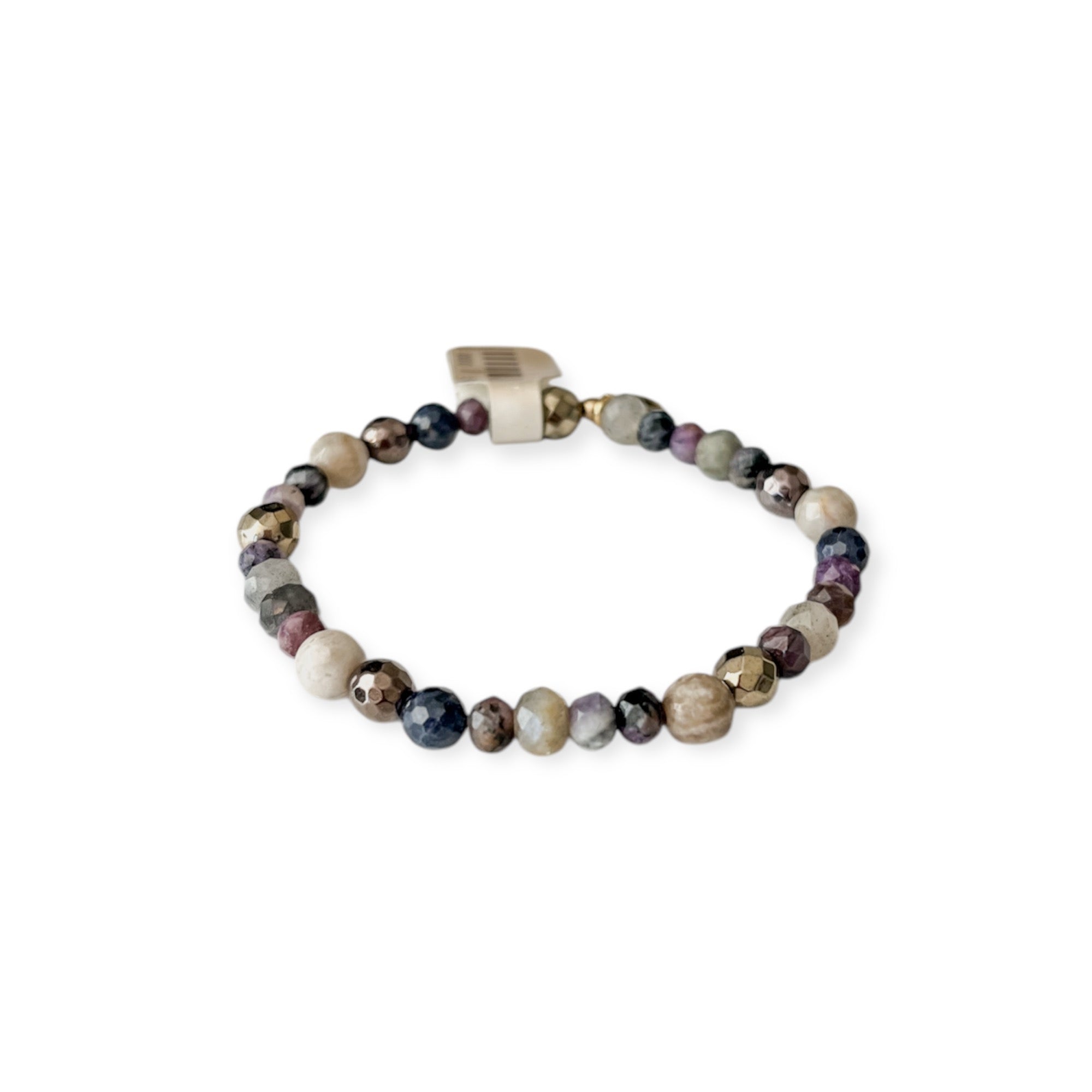 Bronze Multi Stretch Mix Agate Bead Bracelet