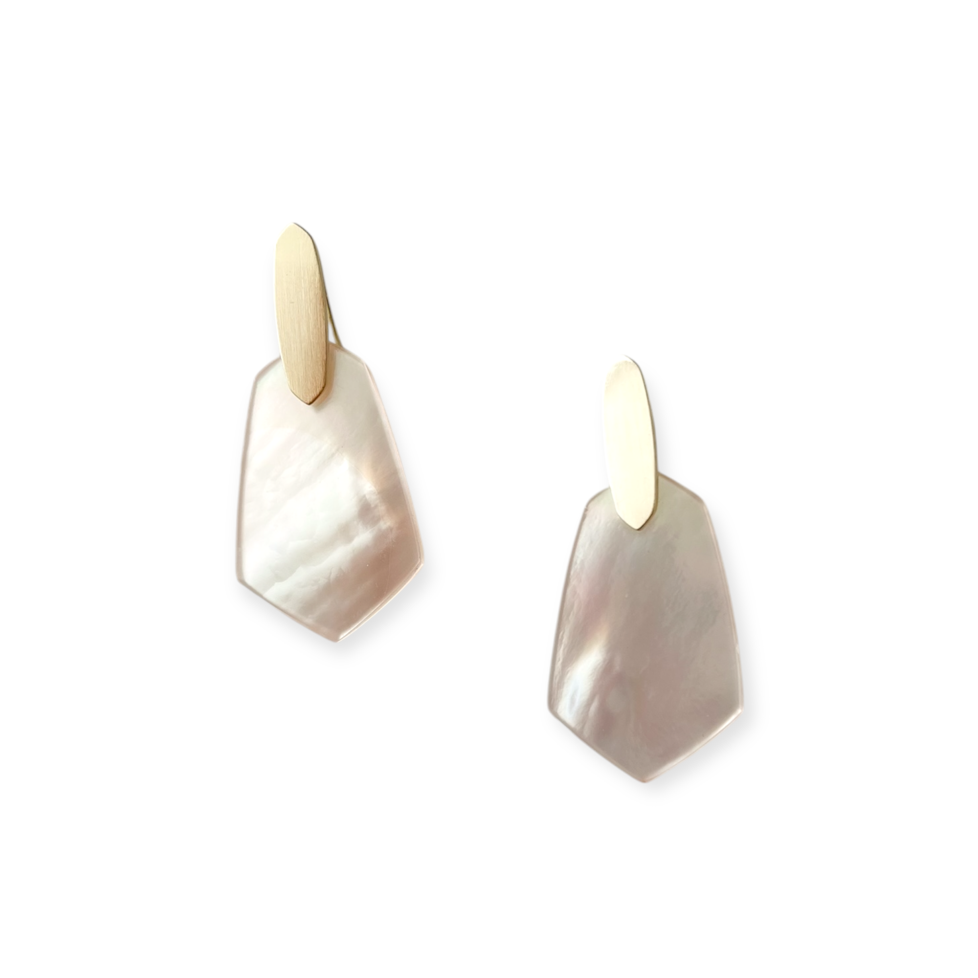 Camila Gold Earrings in Pink Mother-of-Pearl