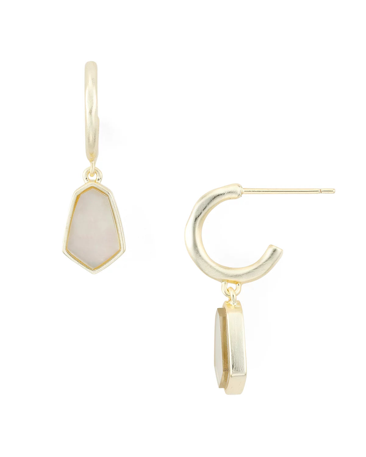 Clove Gold Huggie Hoops Earrings Mother of Pearl