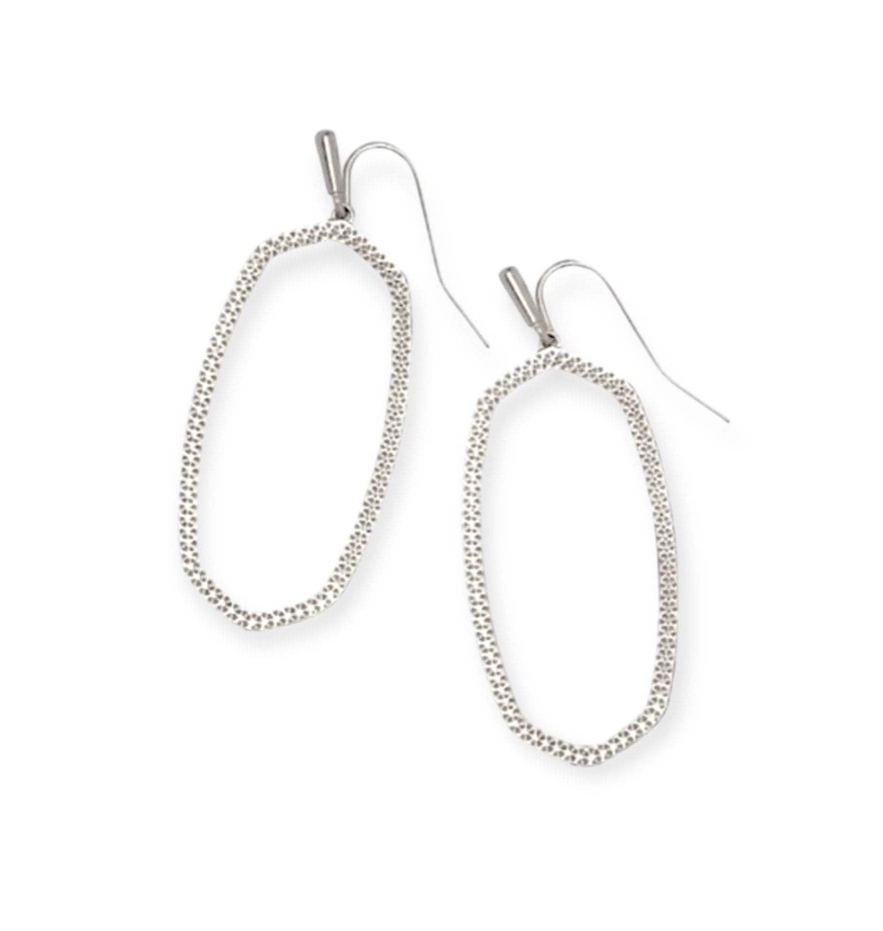 Danielle Open Frame Rhodium Earrings