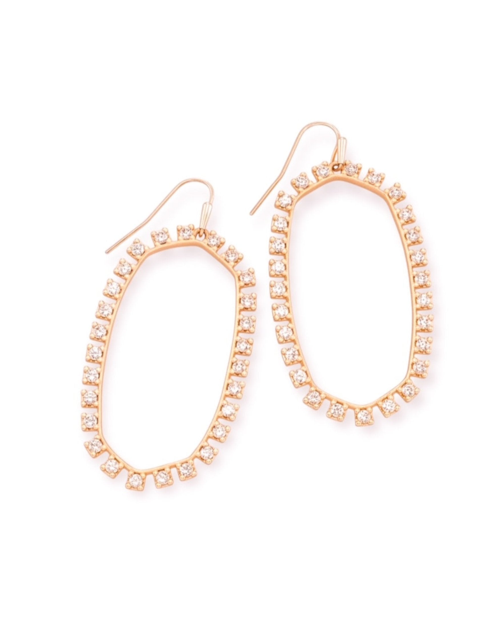 Danielle Open Frame Crystal Rose Gold Earrings