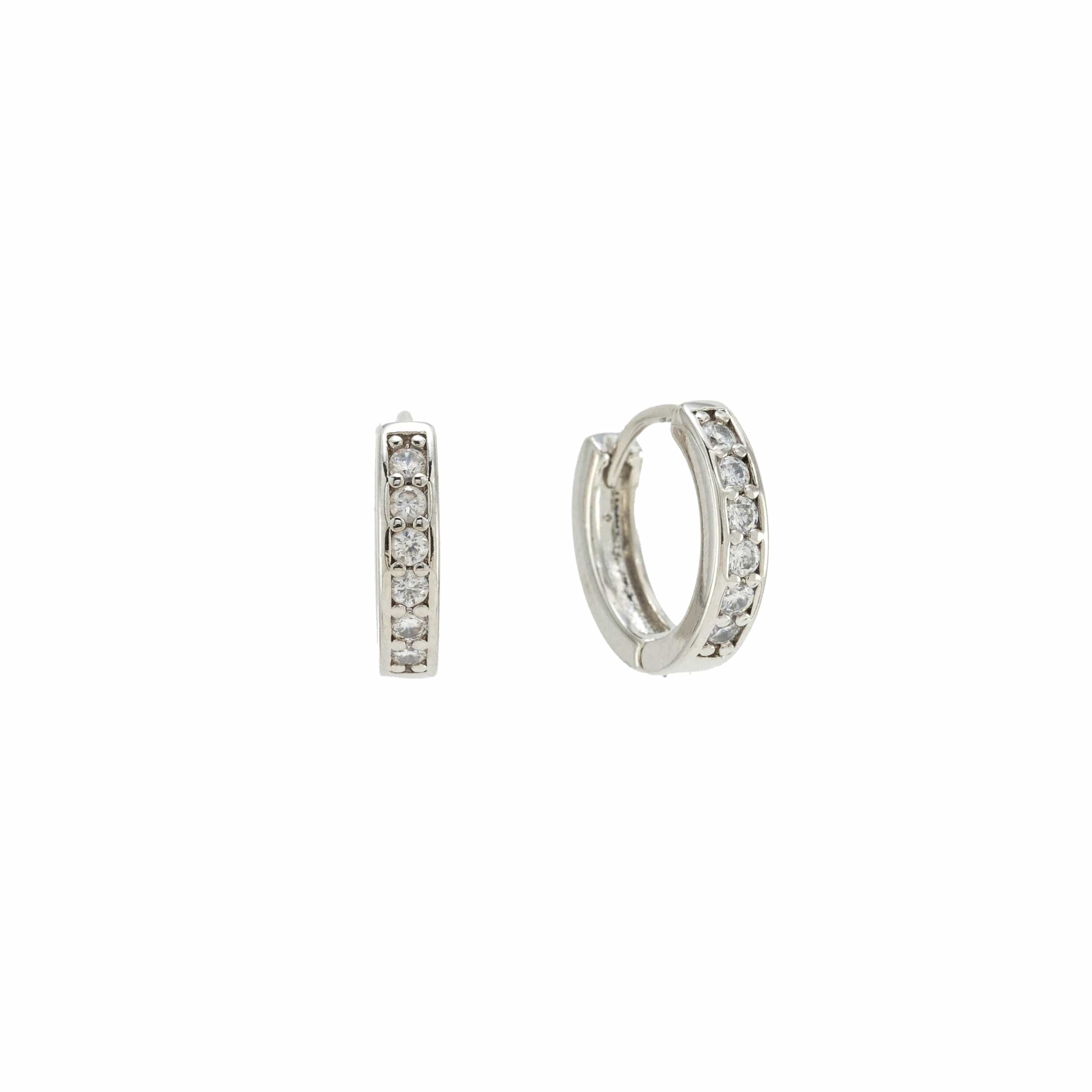 Desi 12mm Huggie Hoop Earrings Silver