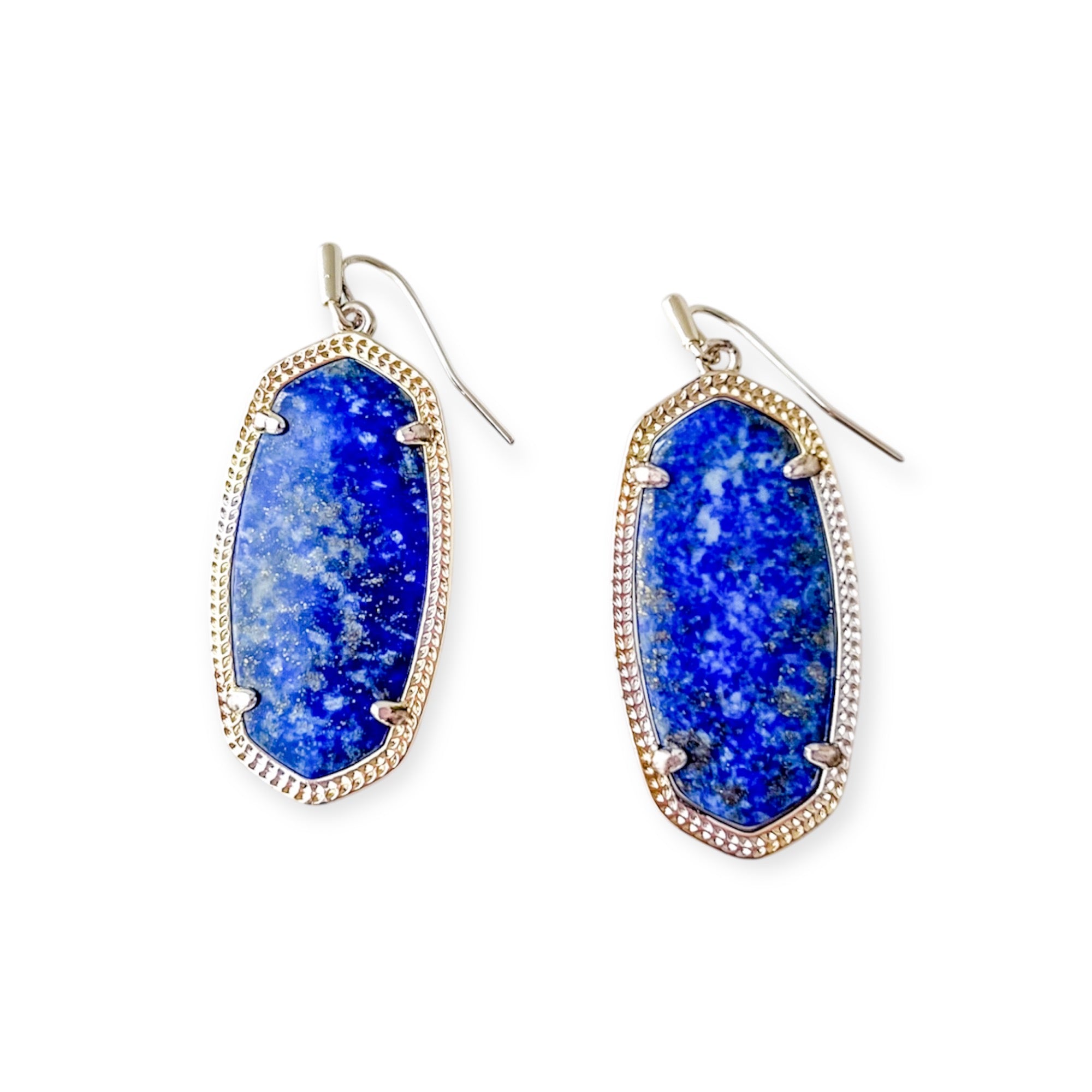 Elle Bright Silver Blue Lapis Earrings