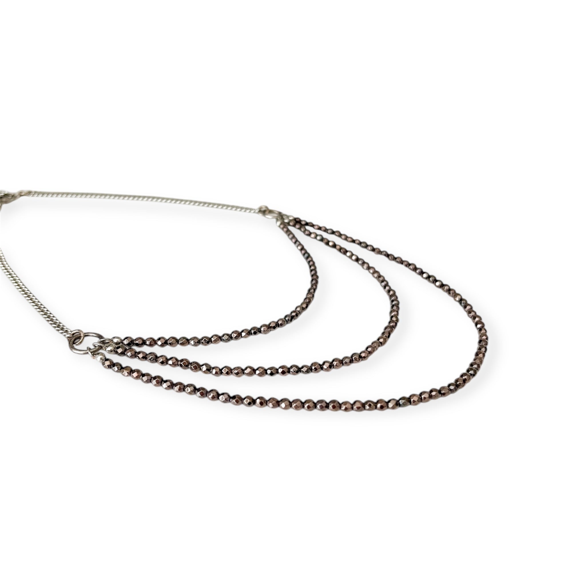 Florence Silver Pewter Multi Strand Necklace