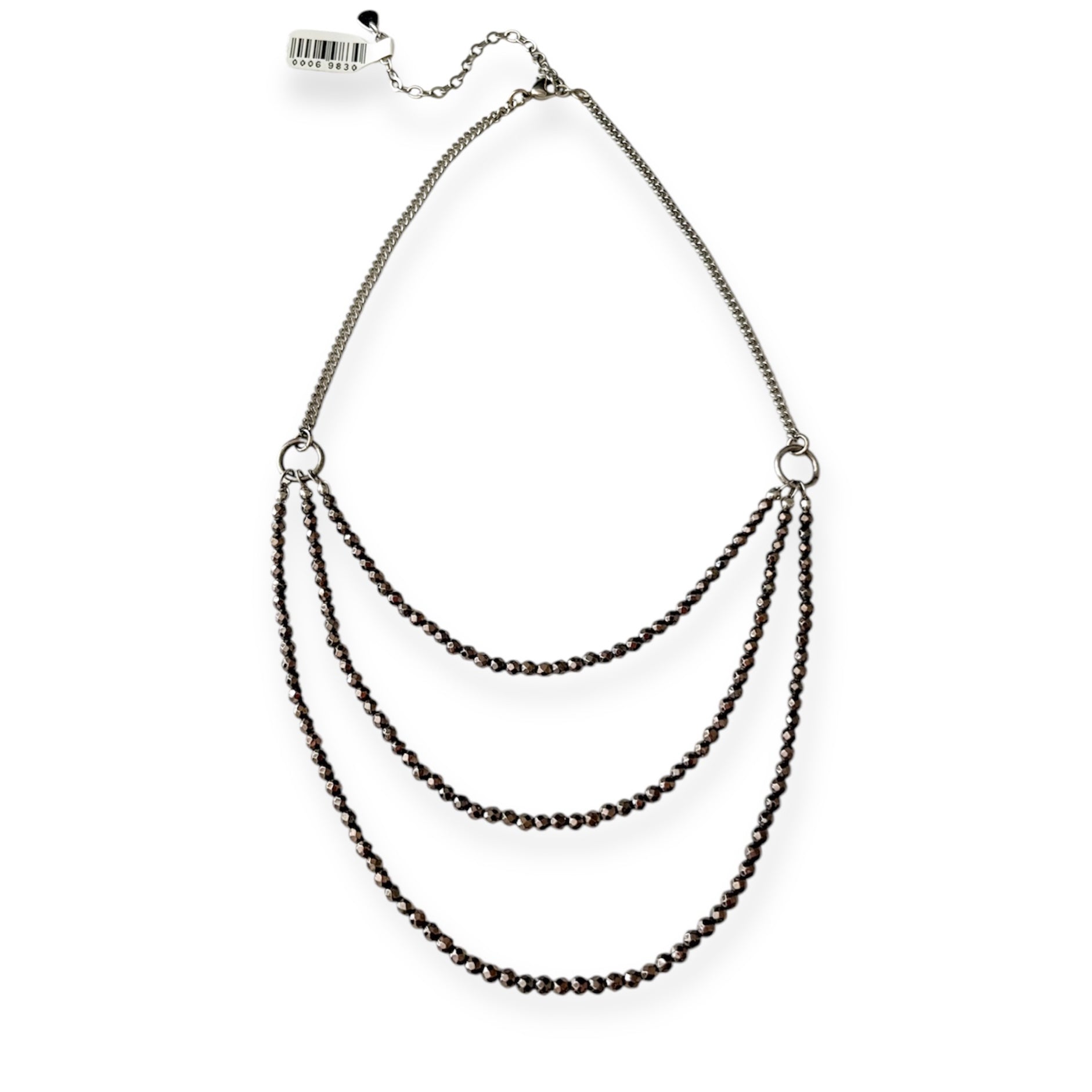 Florence Silver Pewter Multi Strand Necklace