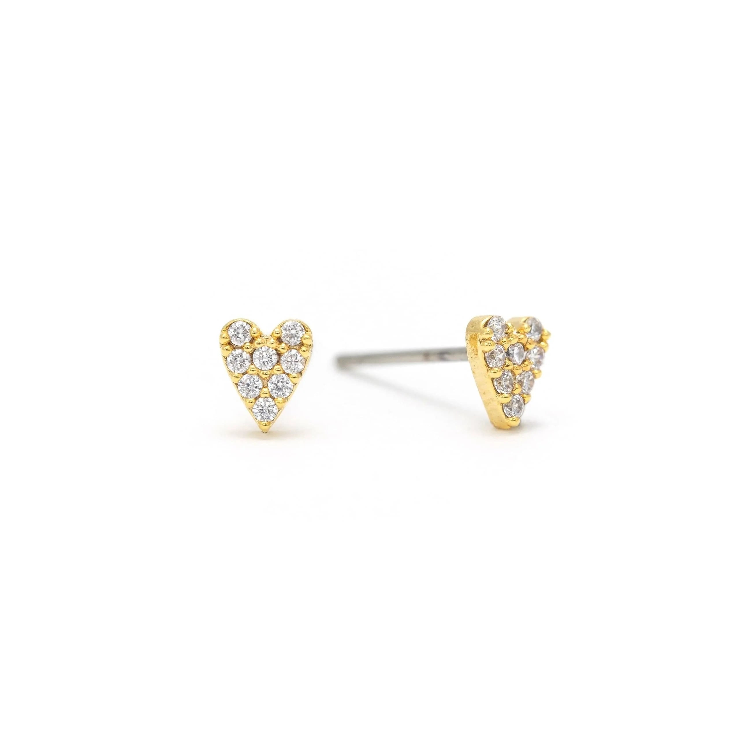 Flutter Heart Stud Earrings Gold