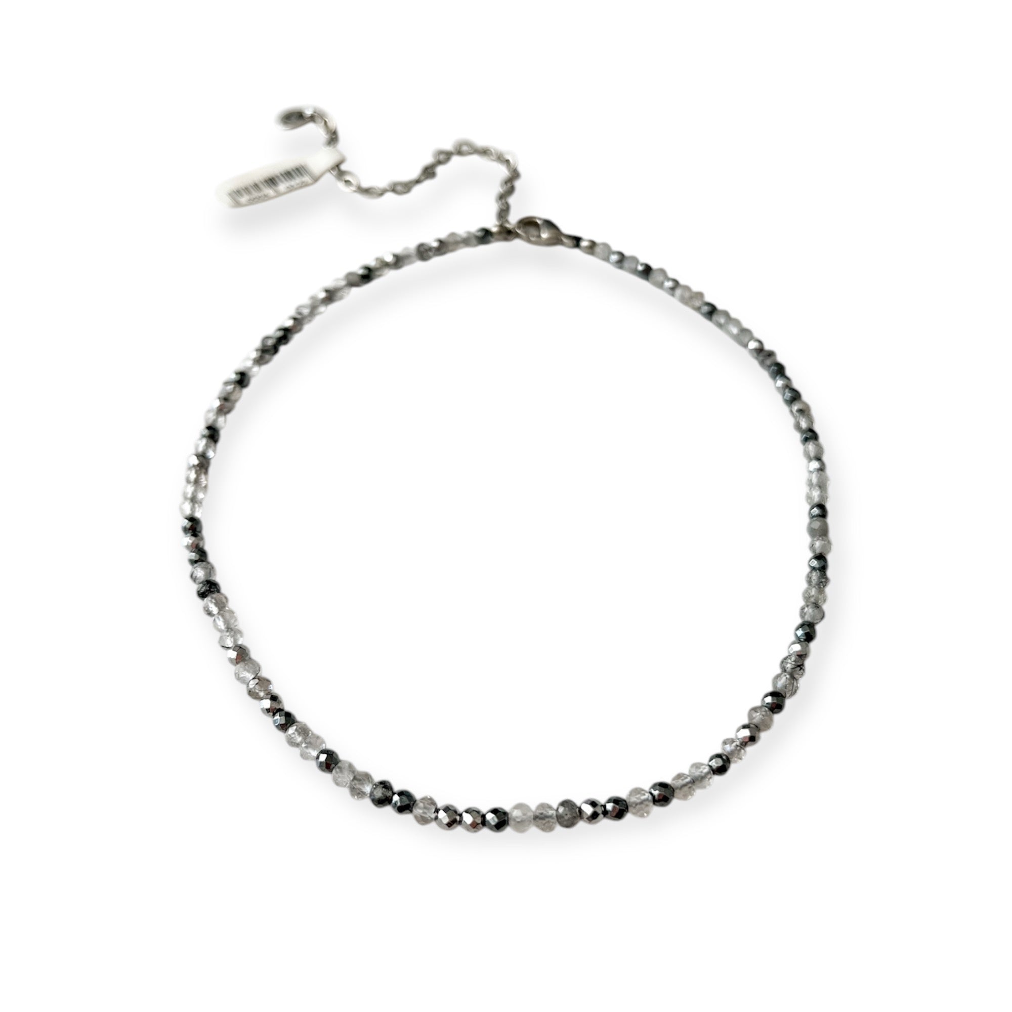 Gigi Gunmetal Mix Media Choker Necklace