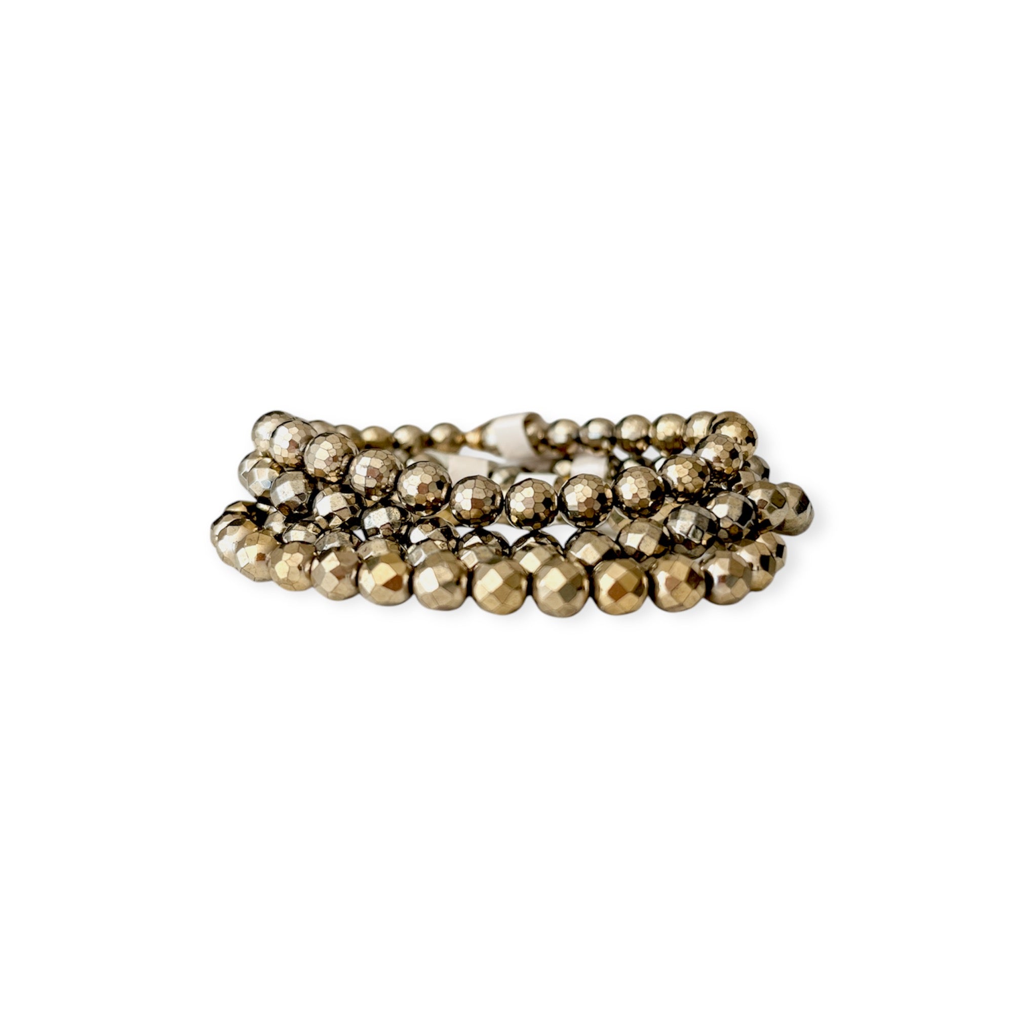 Golden Bronze Stretch Bead Bracelet