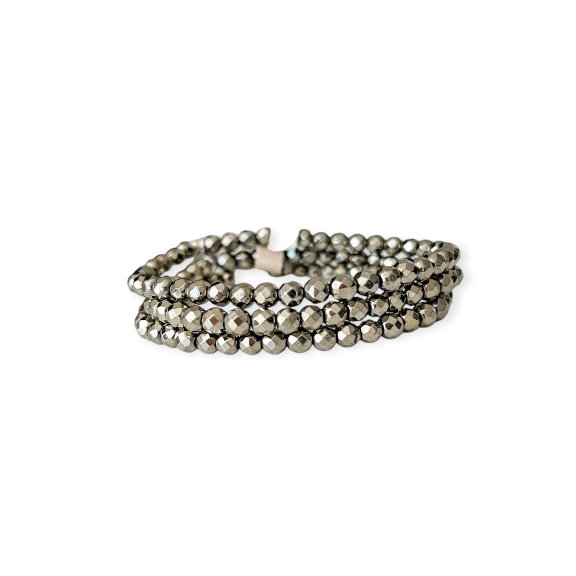 Gunmetal Stretch Mini Bead Bracelet