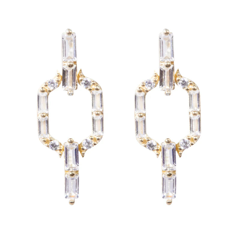 Liam Earrings Clear Crystals