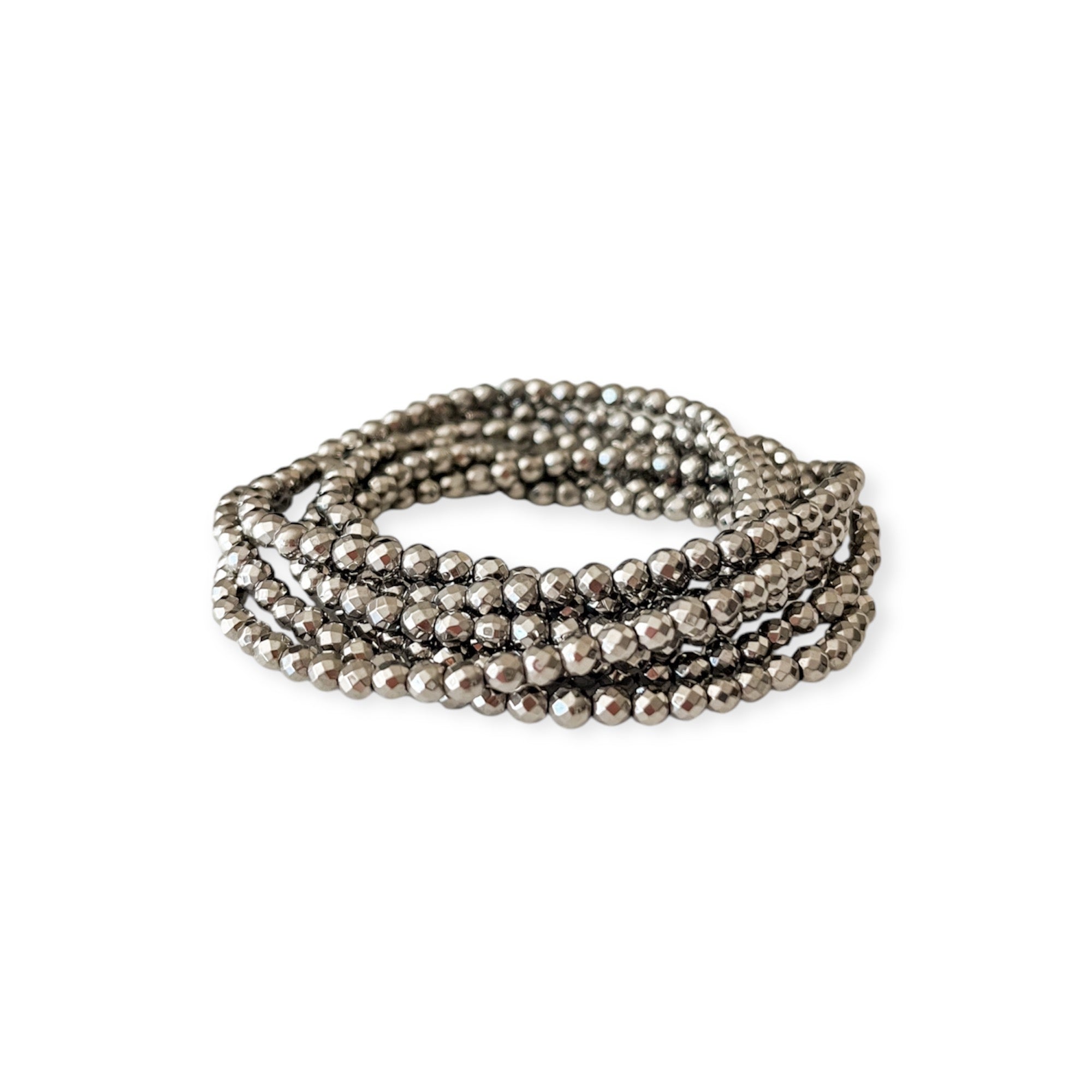 Million Dollar Wrap Gunmetal Beaded Necklace