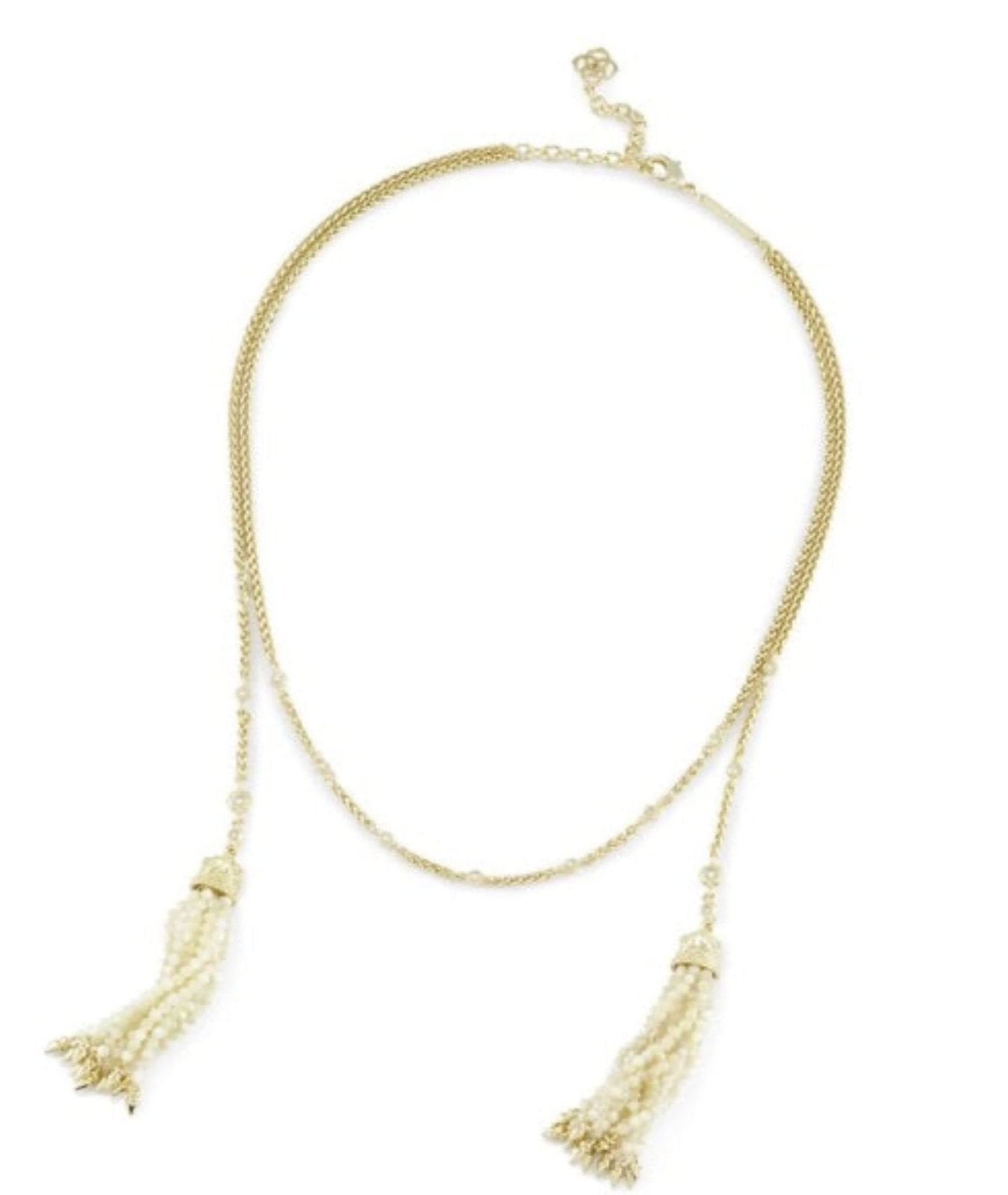 Monique Tassel Necklace Gold Mother of Pearl