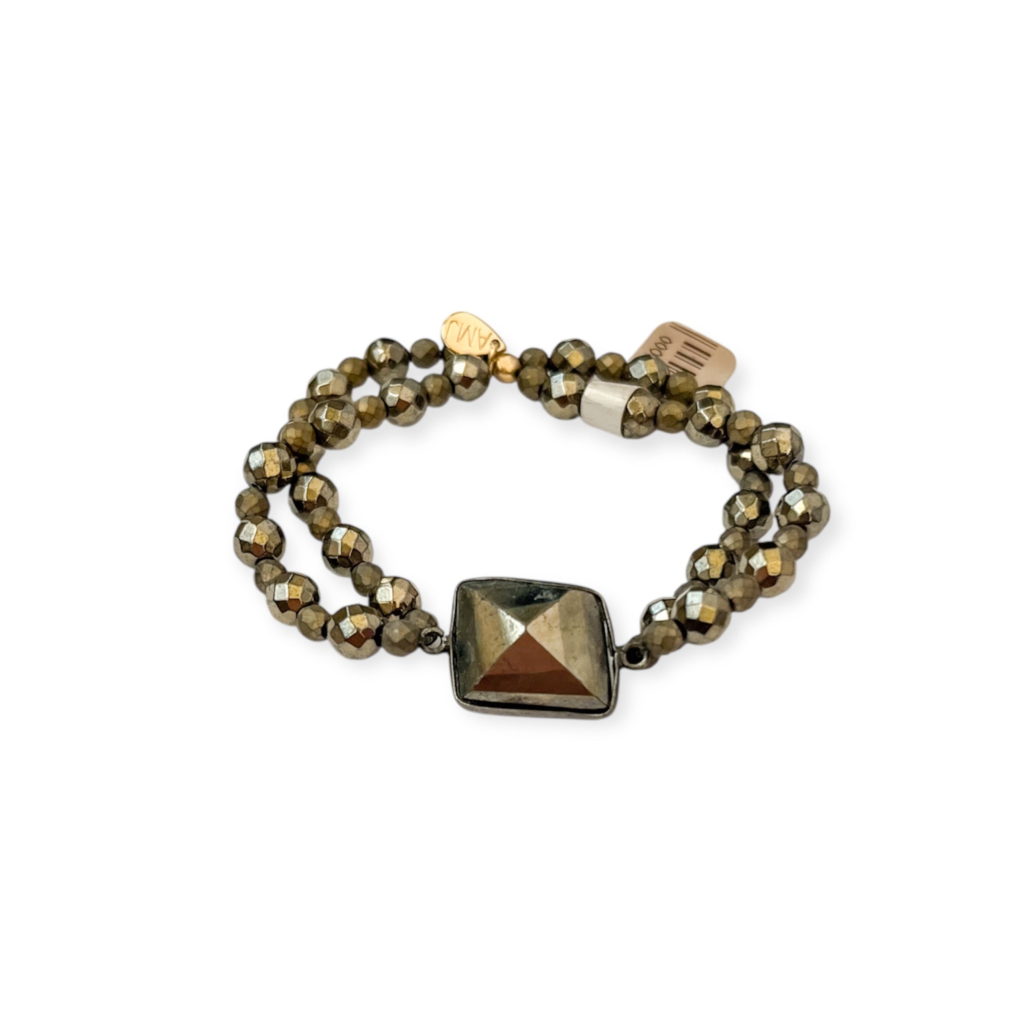 Nova Two Tone Bronze Stretch Bead Bracelet