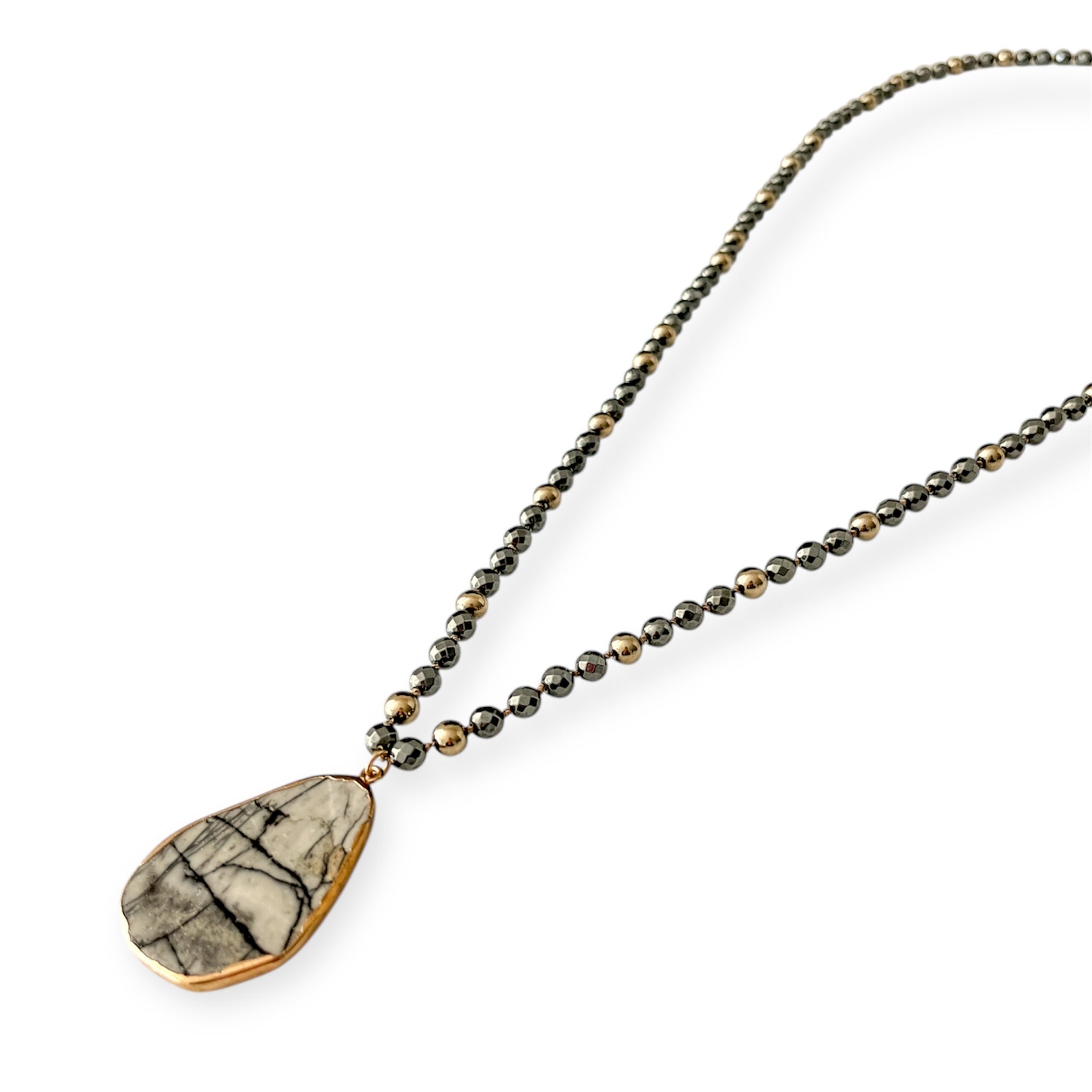 Odessa Bronze and Gunmetal Pendant Necklace