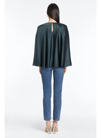 Odessa Silk Top in Hunter Green