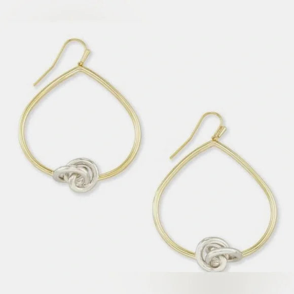 Presleigh Open Frame Love Knot Earrings, Two-Tone