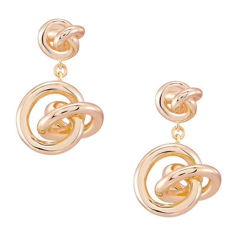 Presleigh Rose Gold Love Knot Drop Earrings