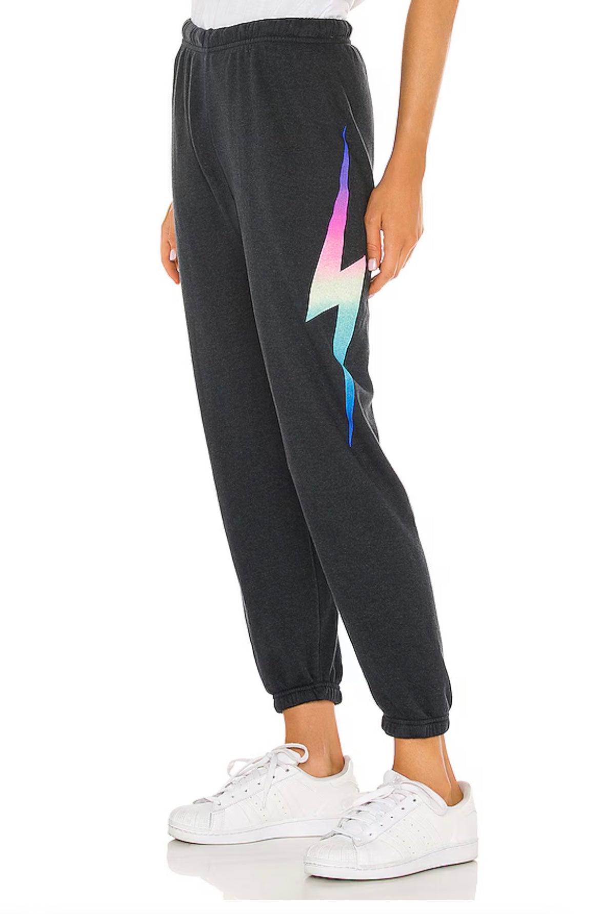 Rainbow Bolt Sweatpants Charcoal