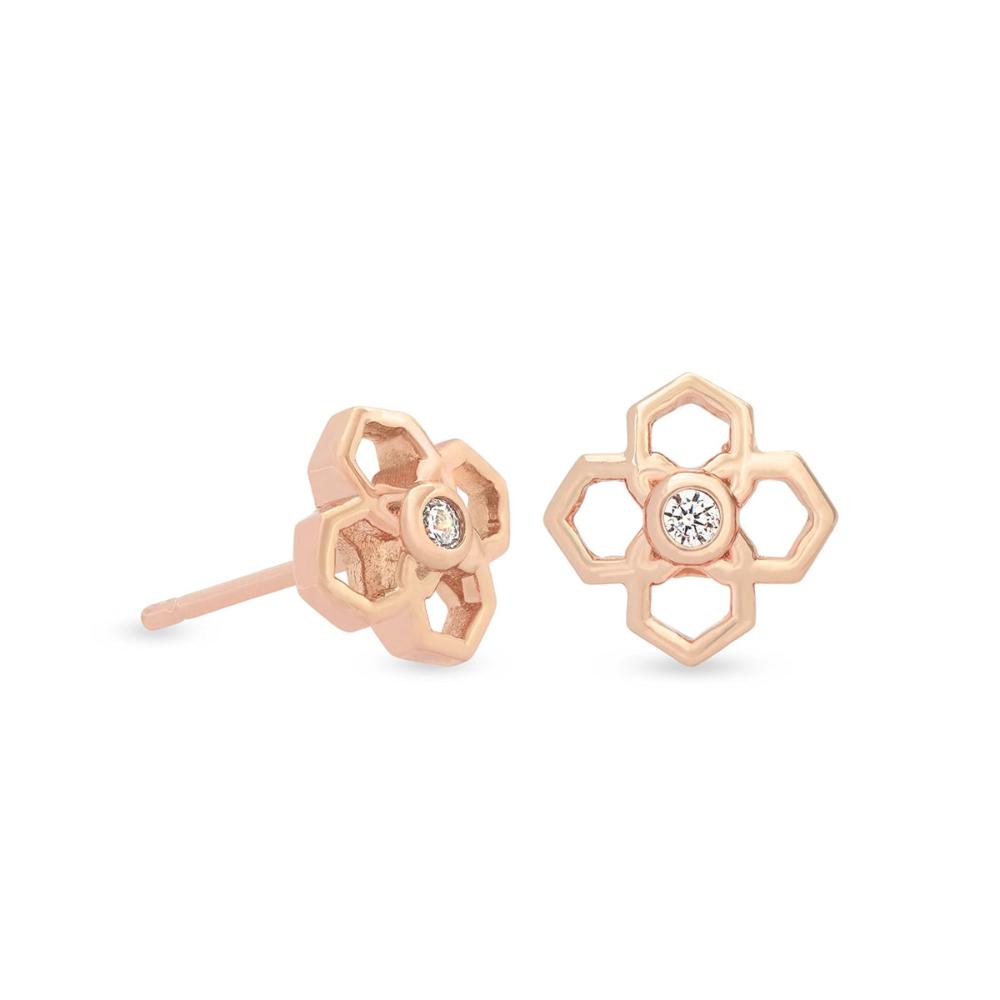 Rue Rose Gold Stud Earrings