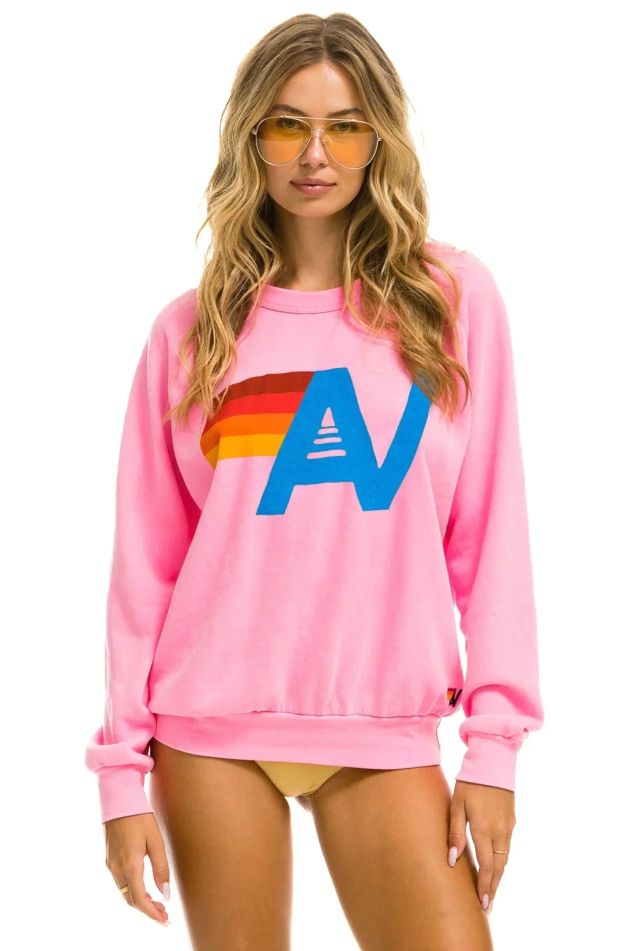 Logo Crew Sweatshirt Neon Pink