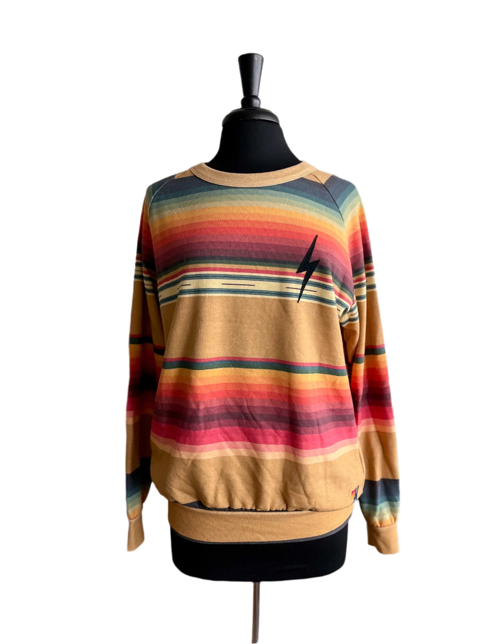 Serape Bolt Crew Sweatshirt Mustard