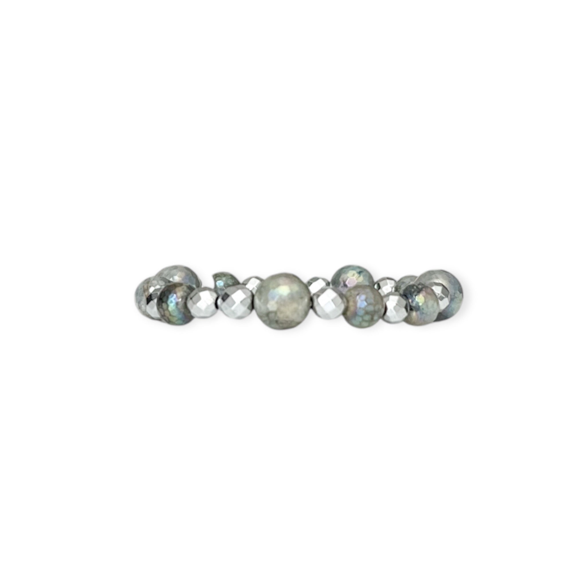 Silver Mystic Multi Stretch Bead Bracelet