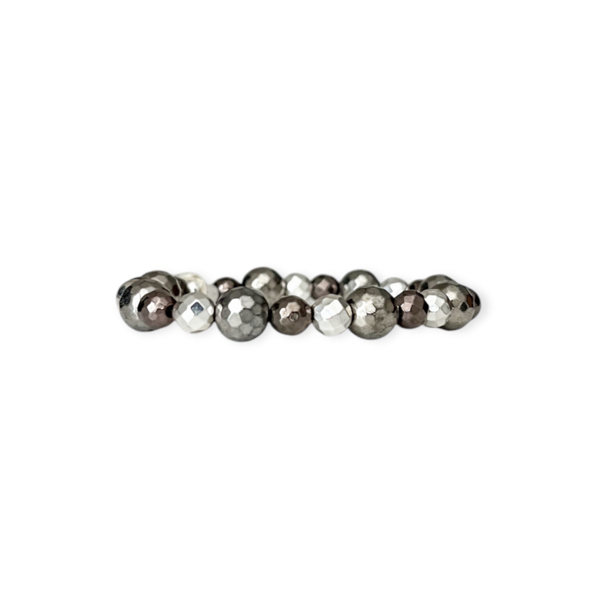 Silver & Pewter Multi Stretch Bead Bracelet