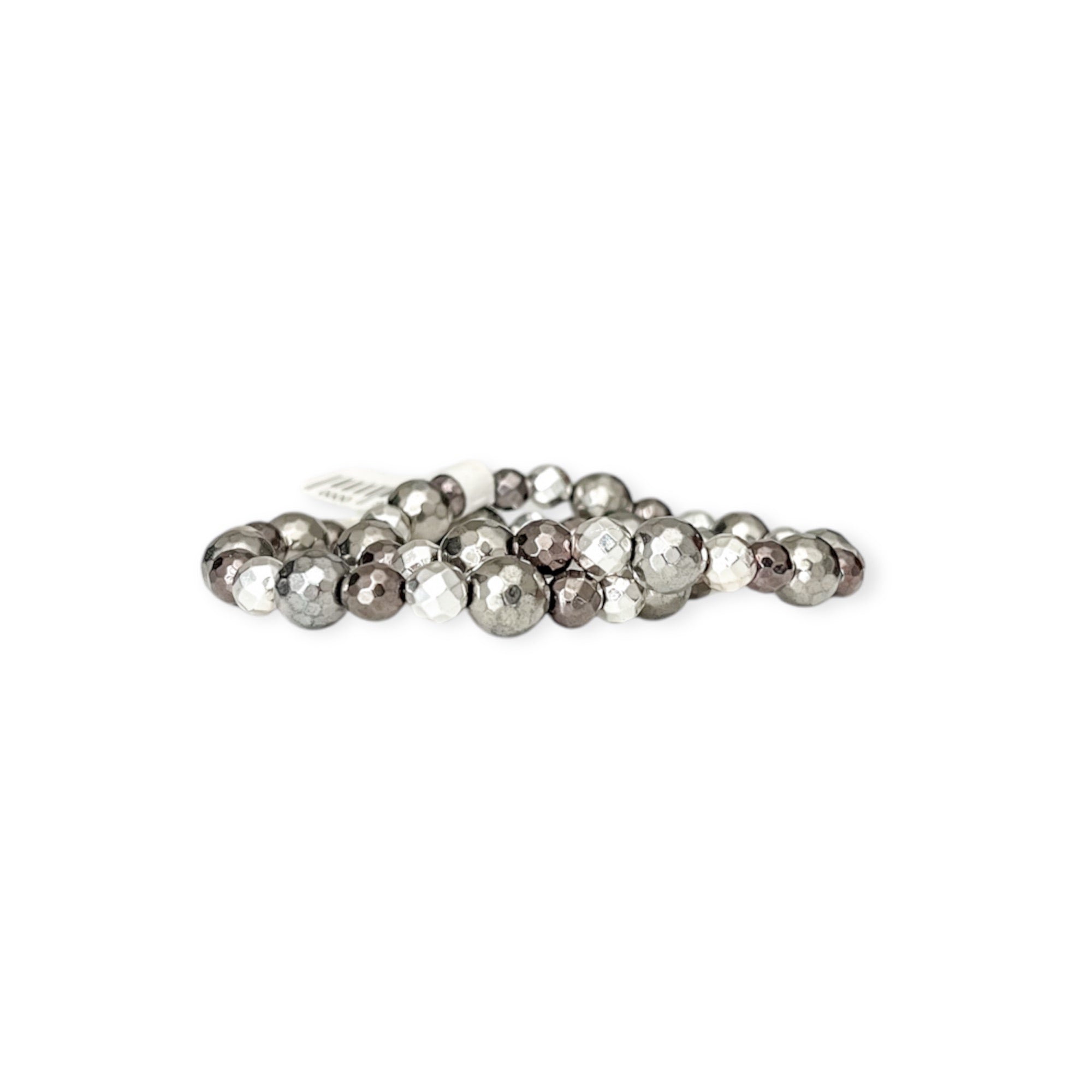 Silver Multi Stretch Bead Bracelet