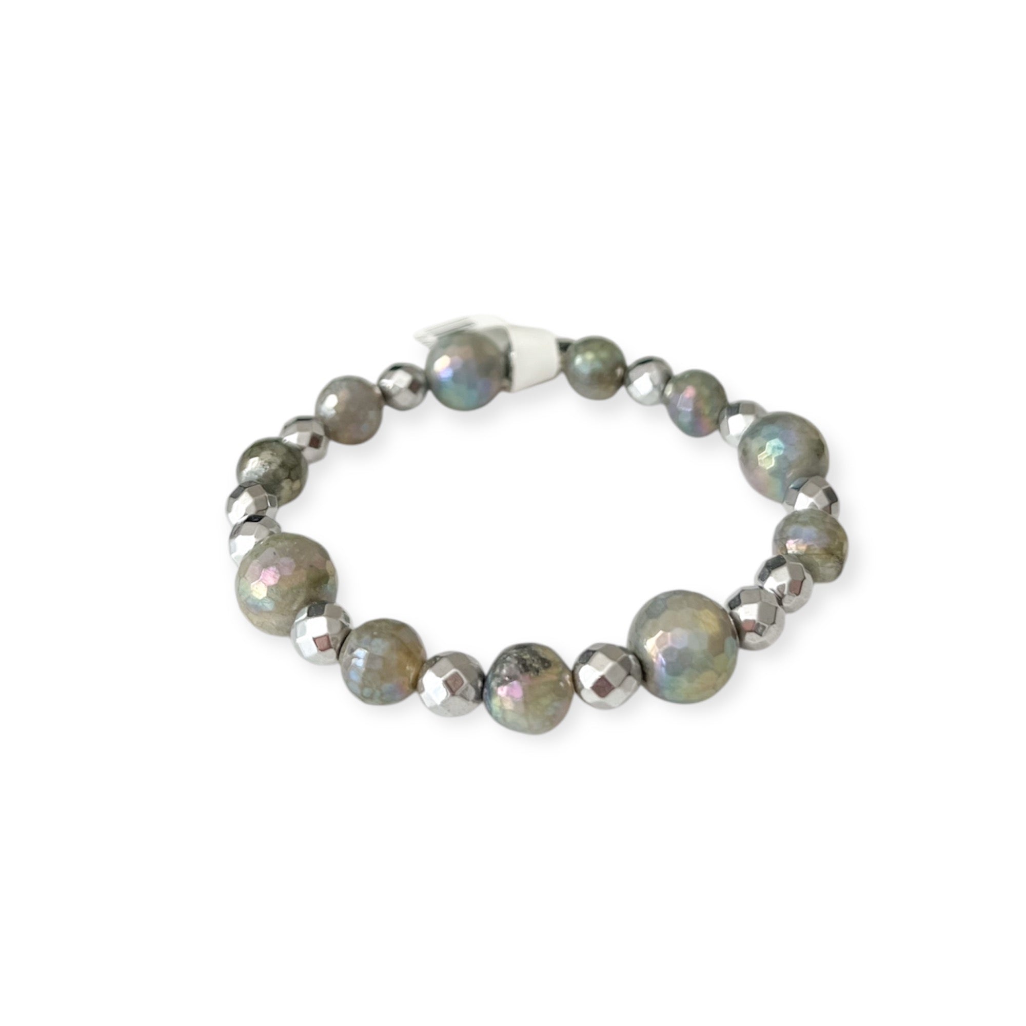 Silver Mystic Multi Stretch Bead Bracelet