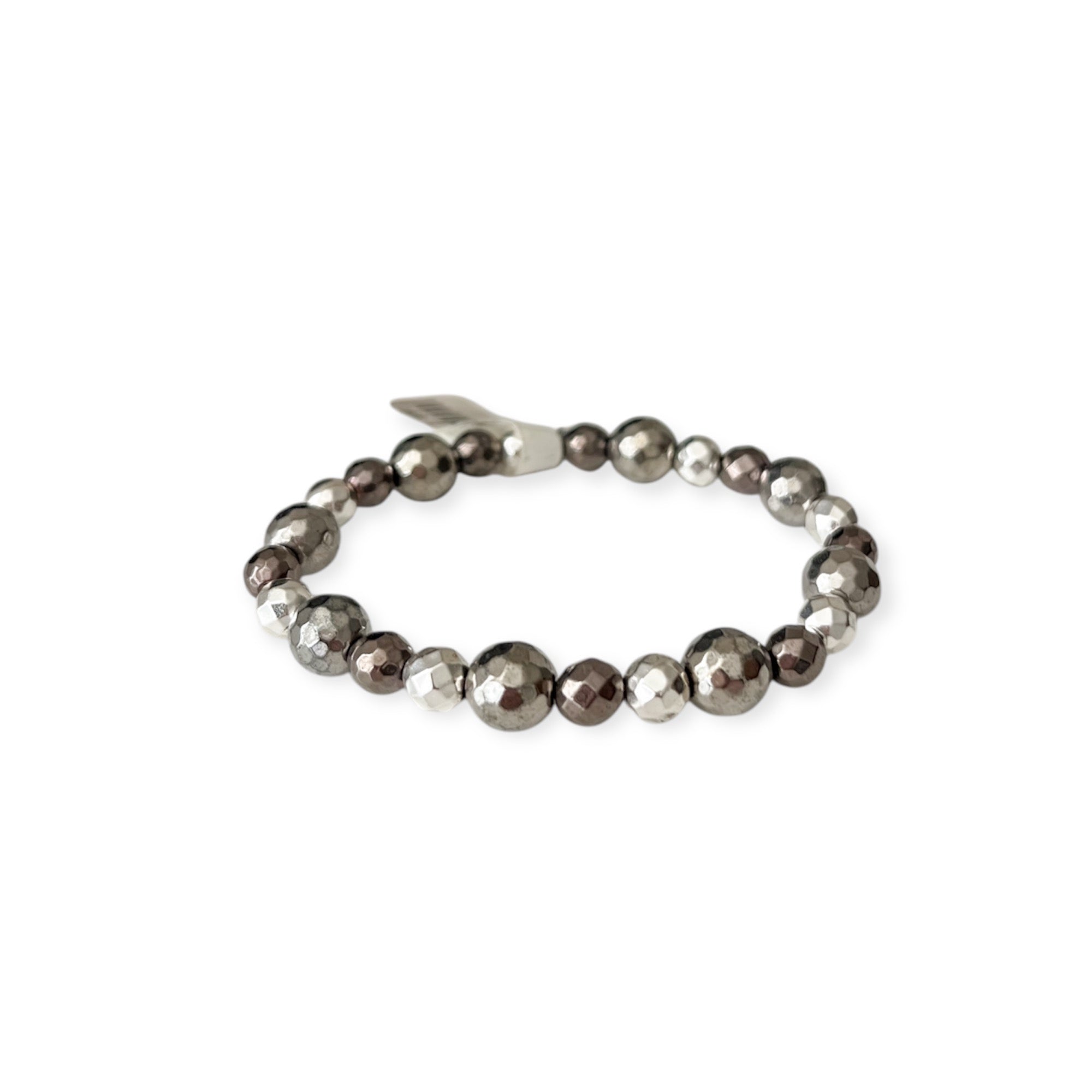 Silver & Pewter Multi Stretch Bead Bracelet