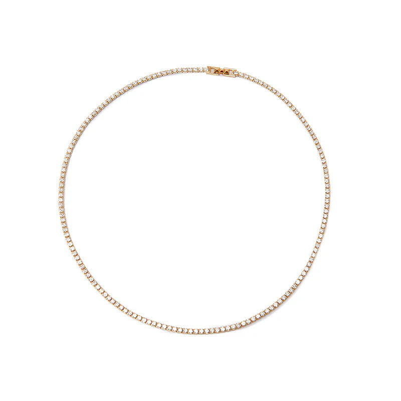 Tish Tennis Necklace Gold