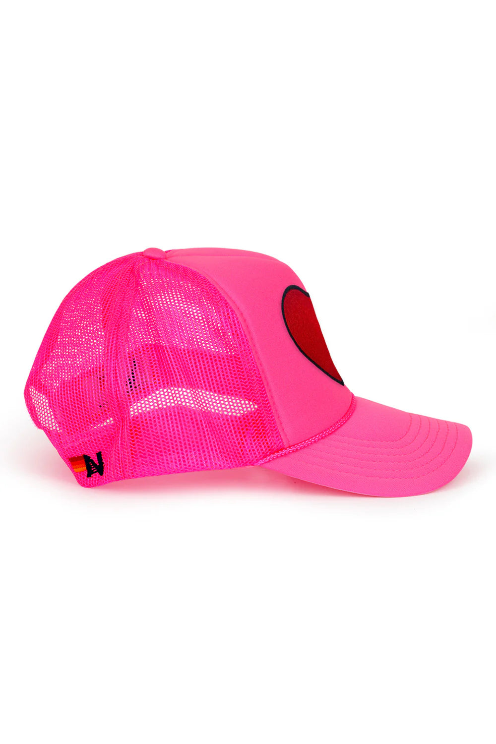 Heart Vintage Low Rise Trucker Hat Neon Pink