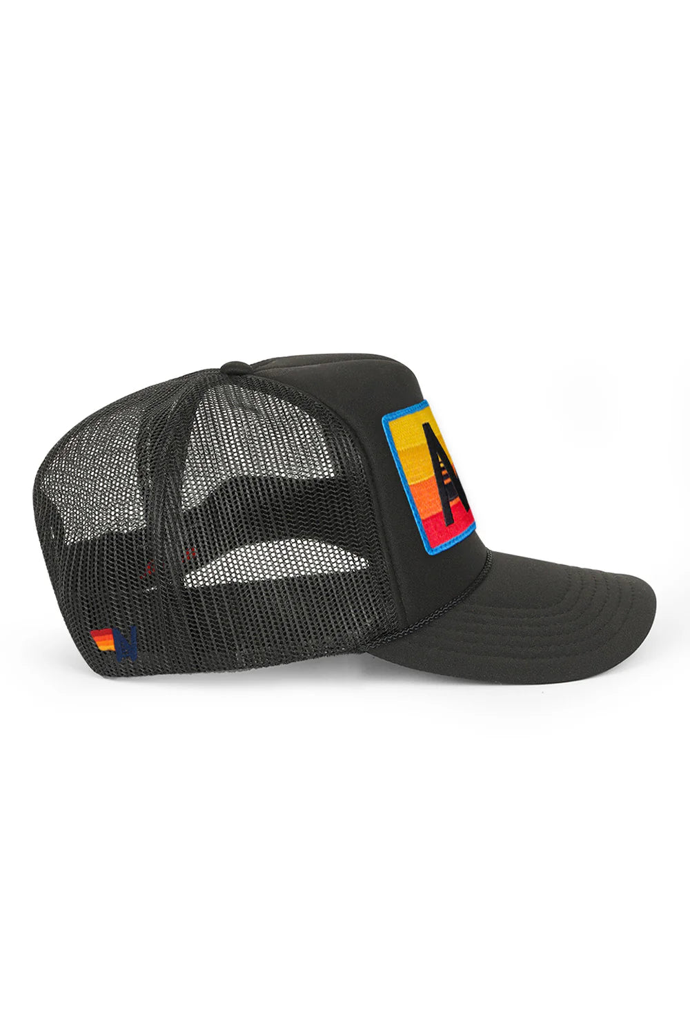 Logo Rainbow Vintage Low Rise Trucker Hat Black