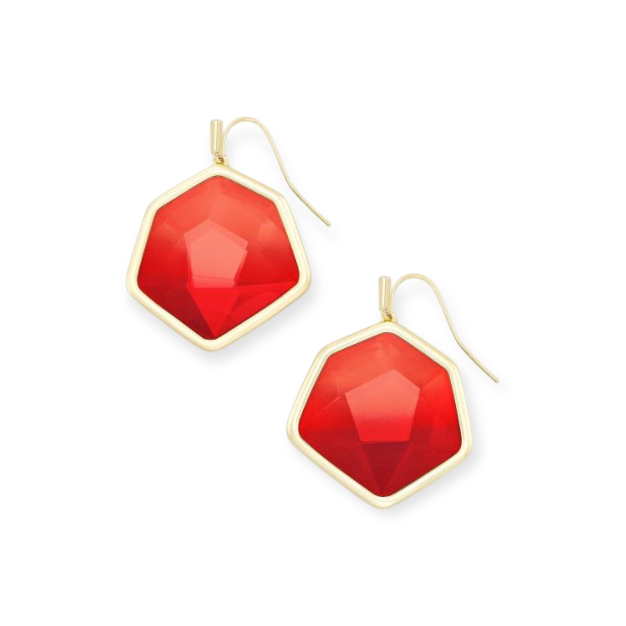 Vanessa Gold Cherry Red Earrings