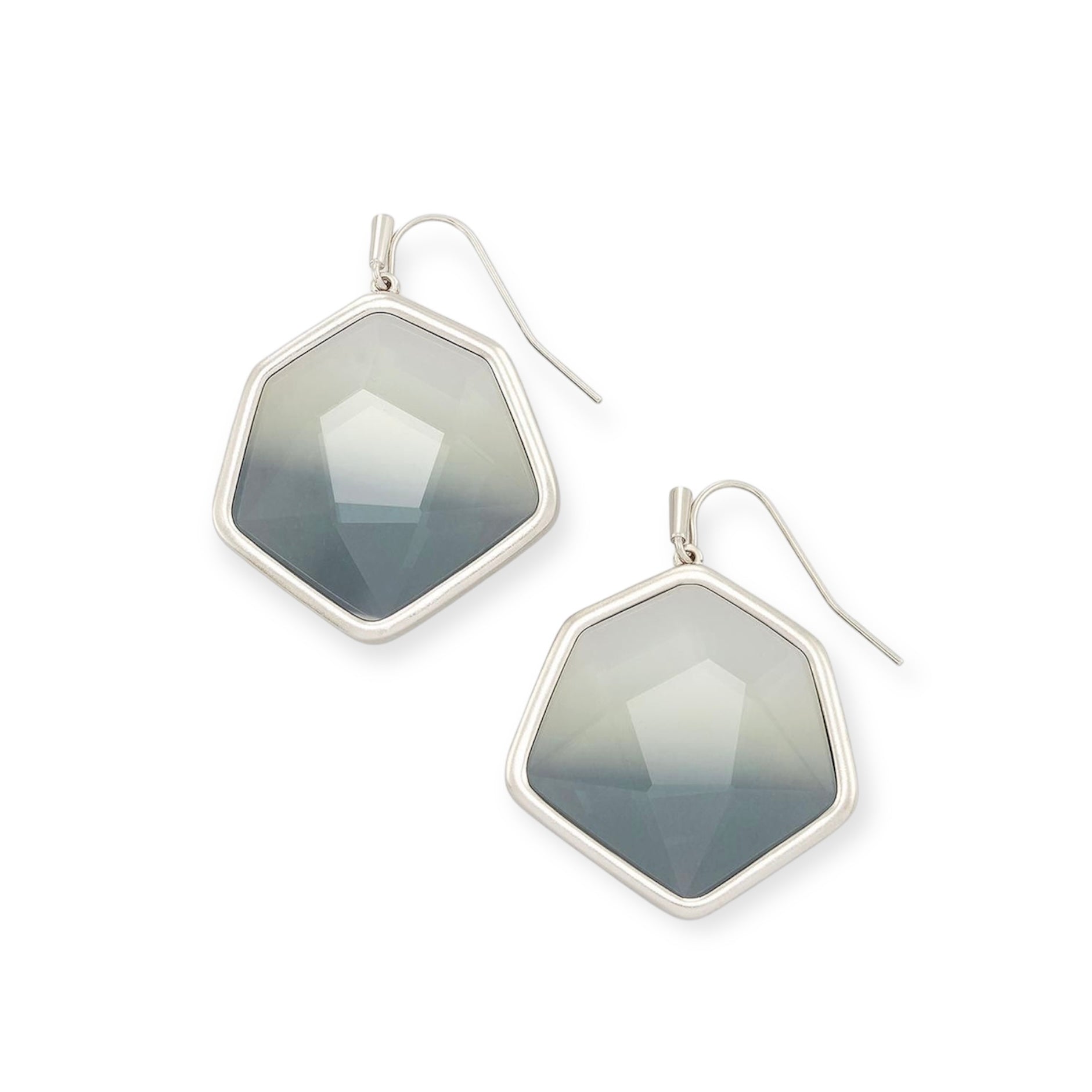 Vanessa Silver Charcoal Gray Ombré Earrings