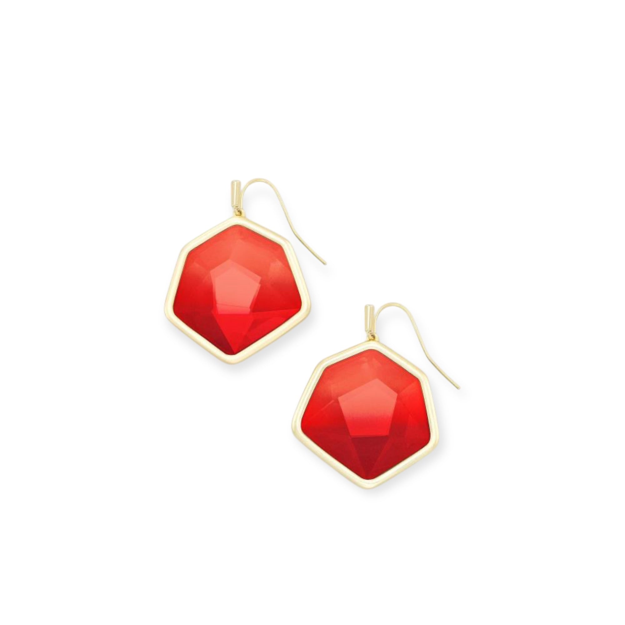 Vanessa Small Gold Cherry Red Earrings