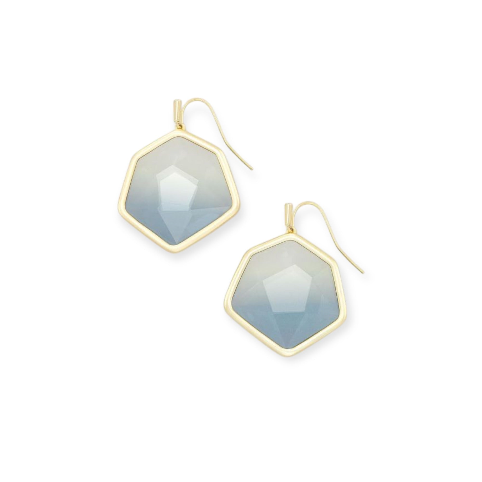 Vanessa Small Gold Steel Gray Ombré Earrings