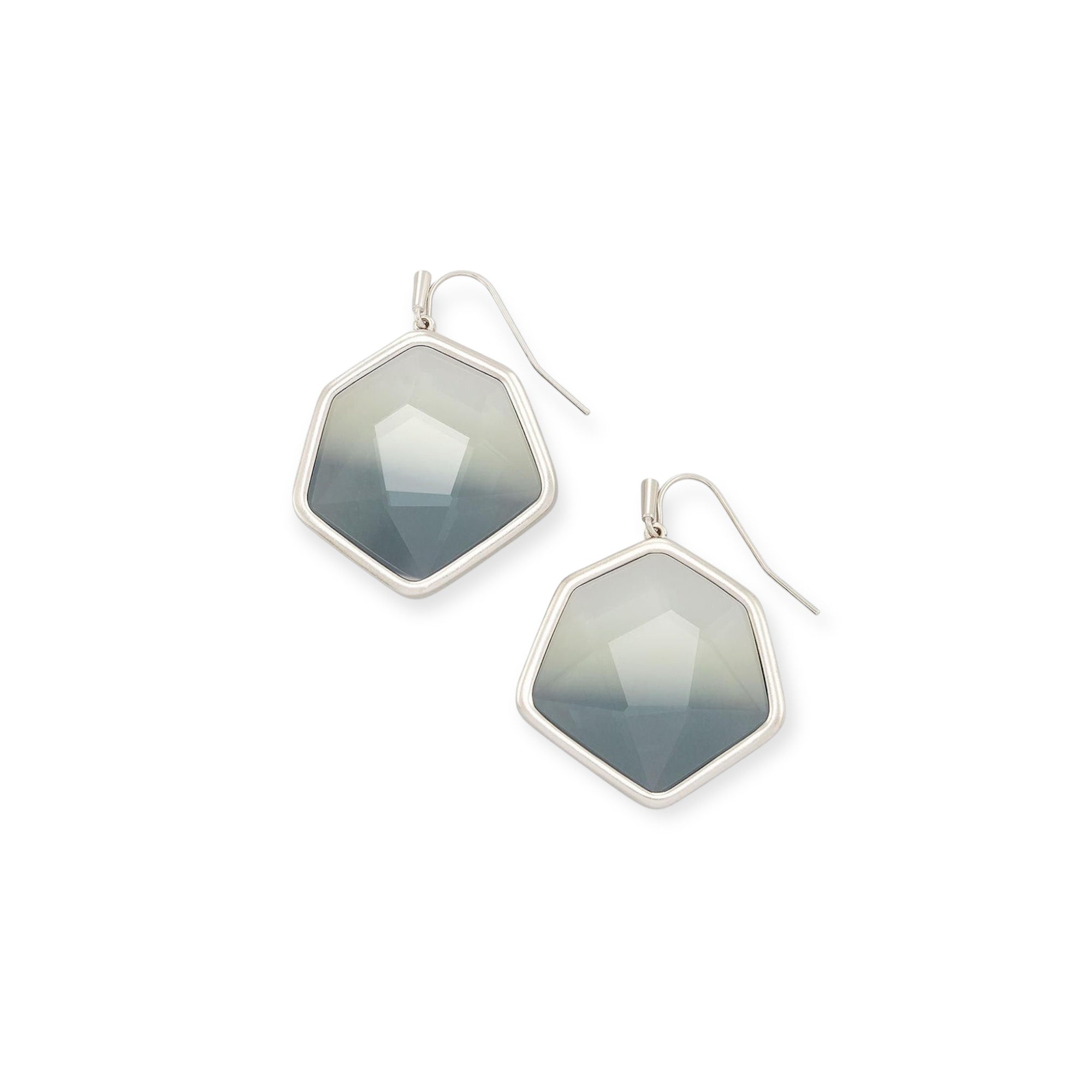 Vanessa Small Silver Charcoal Gray Ombré Earrings