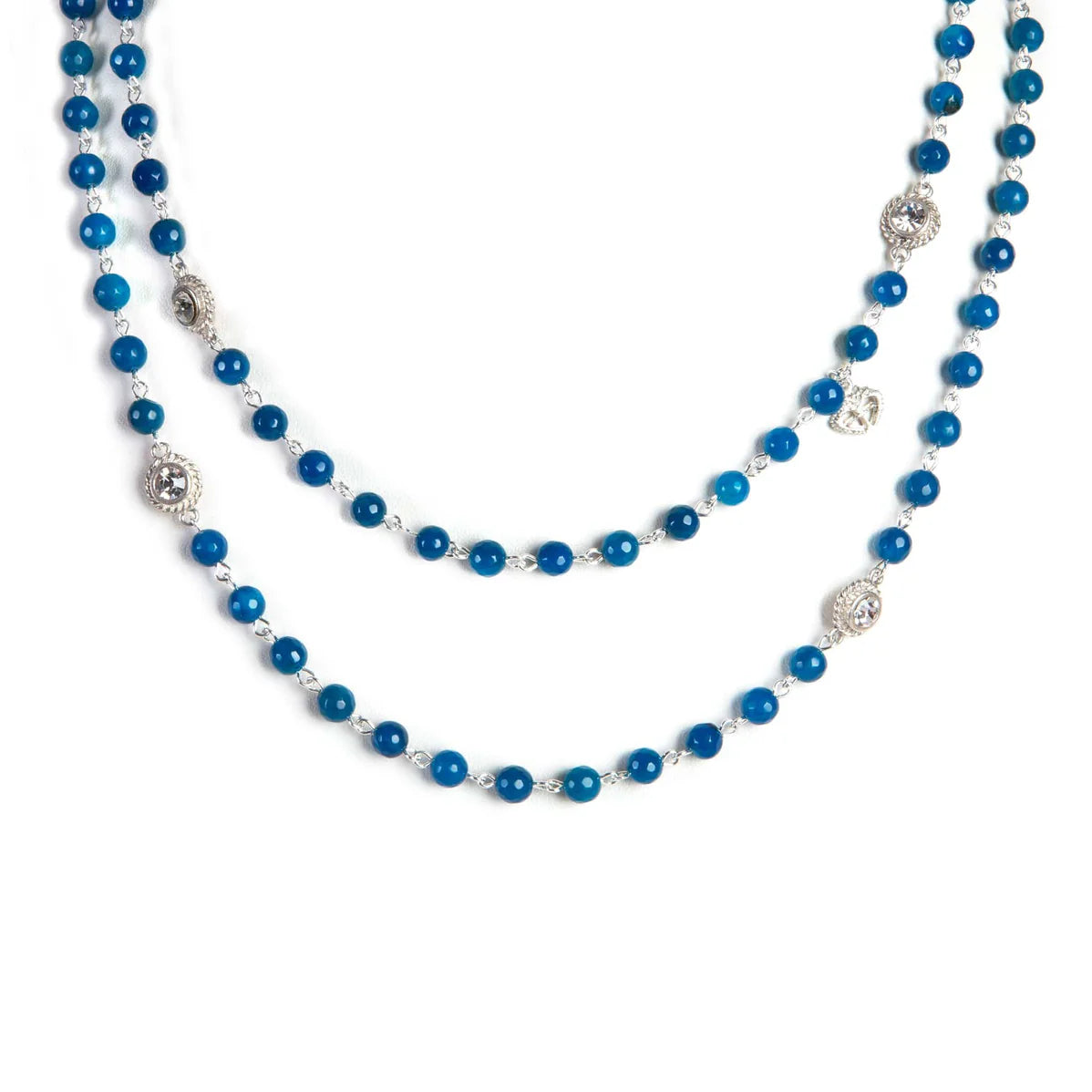 Magdalena - Lux Wrap 6mm Crystal Silver Blue Agate Clear