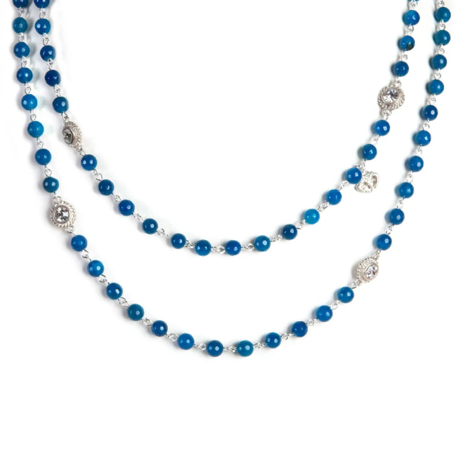 Magdalena - Lux Wrap 6mm Crystal Silver Blue Agate Clear