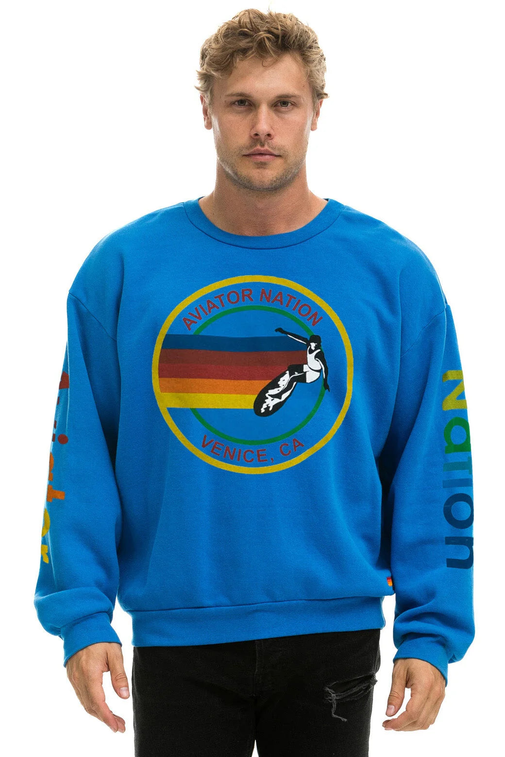 Aviator Nation- Crew Sweatshirt Relaxed Ocean