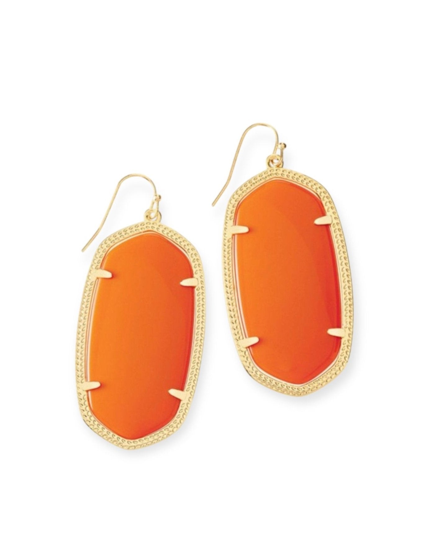 Danielle Orange Gold Tone Earrings